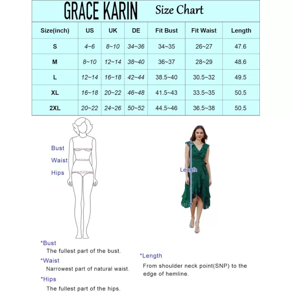 GRACE KARIN Womens Summer Bridesmaid Dresses for Wedding V Neck Ruffle Party Cocktail Dresses Chiffon Flowy Wrap DressLight Blue