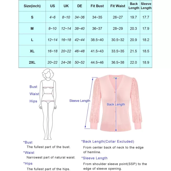 GRACE KARIN Womens Summer Cardigan Lightweight V Neck Lace 34 Sleeve Button Front SweatersBlack