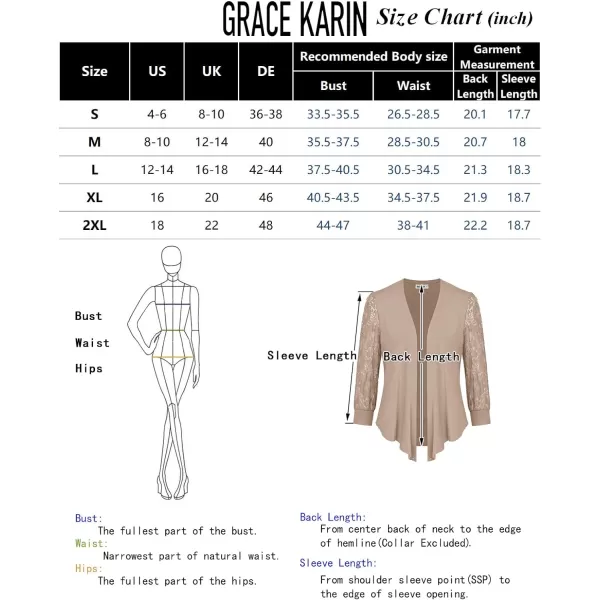 GRACE KARIN Womens Summer Cardigan Lightweight V Neck Lace 34 Sleeve Button Front SweatersBlackdraped