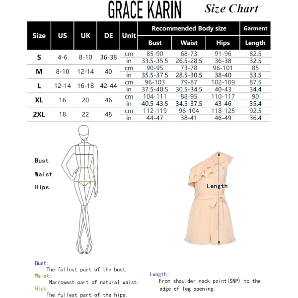 GRACE KARIN Womens Summer One Shoulder Boho Floral Print Shorts Rompers Tie Waist Beach Ruffle Short Jumpsuits with PocketsBlue Green Floral