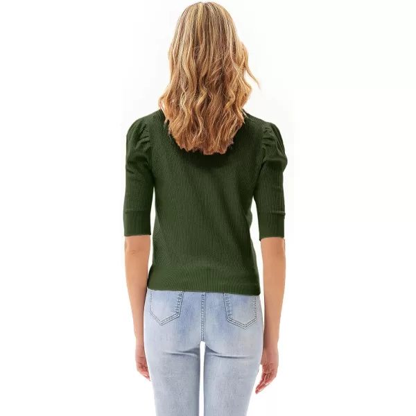 GRACE KARIN Womens Sweater Cropped Cardigan Knit Shrugs for Dresses Tops Button Down Lightweight SoftOlive Green