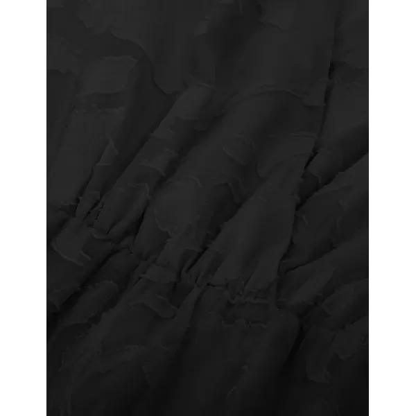 GRACE KARIN Womens Swiss Dot Dress Wrap V Neck Lantern Long Sleeve Cocktail Party Dress with BeltJacquardblack