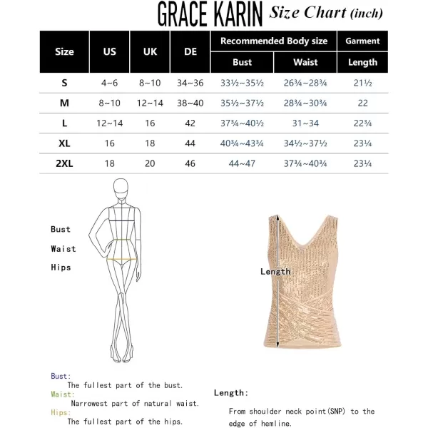 GRACE KARIN Womens Tank Tops 2023 Christmas Casual Fashion V Neck Sequin Sparkle Sleeveless Wrap TopsGold