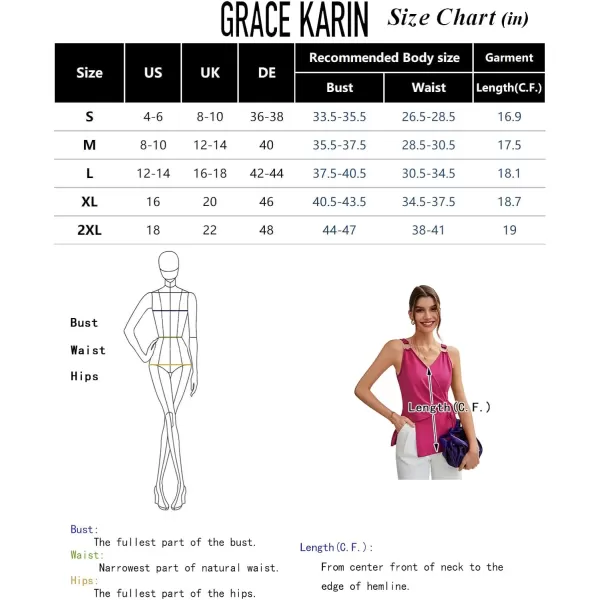 GRACE KARIN Womens Tank Tops Metal Ring Strap Split Cami V Neck Sleeveless Camisole Blouses Elegant Summer Peplum ShirtsBlack