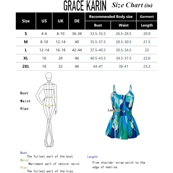 GRACE KARIN Womens Tank Tops Summer Adjustable Spaghetti Strap Camisoles Floral Scoop Neck Casual Smocked Peplum BlousesBlue Pattern Print