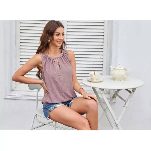 GRACE KARIN Womens Tank Tops V Neck Dressy Casual Cami Sleeveless Camisole Blouses Eyelet Shirts Summer Tank TopsPink