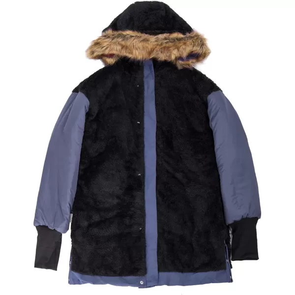 GRACE KARIN Womens Thick Hooded Parkas Coats Windproof Waterproof Faux Fur Fleece Line Down Jackets with PocketsNavy
