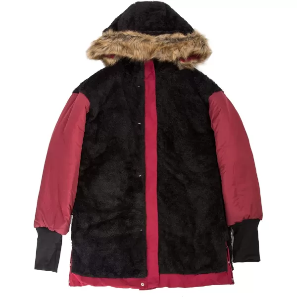 GRACE KARIN Womens Thick Hooded Parkas Coats Windproof Waterproof Faux Fur Fleece Line Down Jackets with PocketsWine