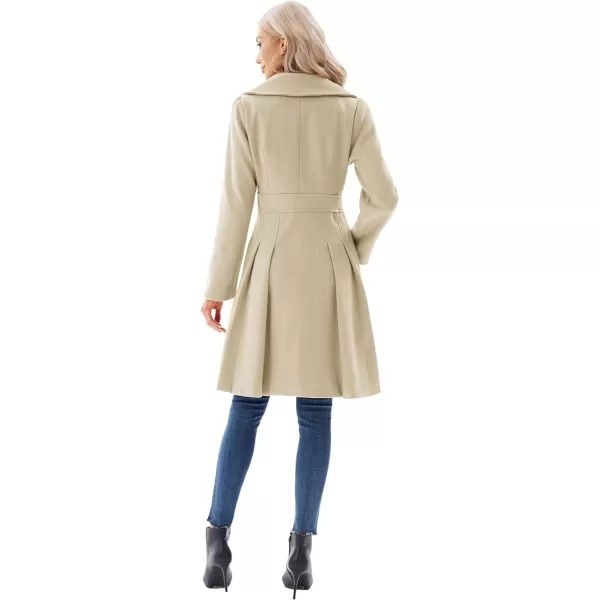 GRACE KARIN Womens Trench Coat Notch Lapel Double Breasted Thick A Line Pea Coats Jacket with PocketsS2XLLight Khaki