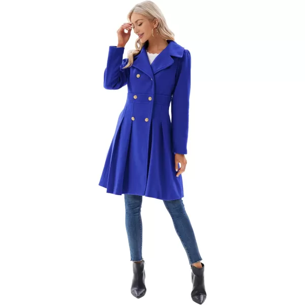 GRACE KARIN Womens Trench Coat Notch Lapel Double Breasted Thick A Line Pea Coats Jacket with PocketsS2XLRoyal Blue