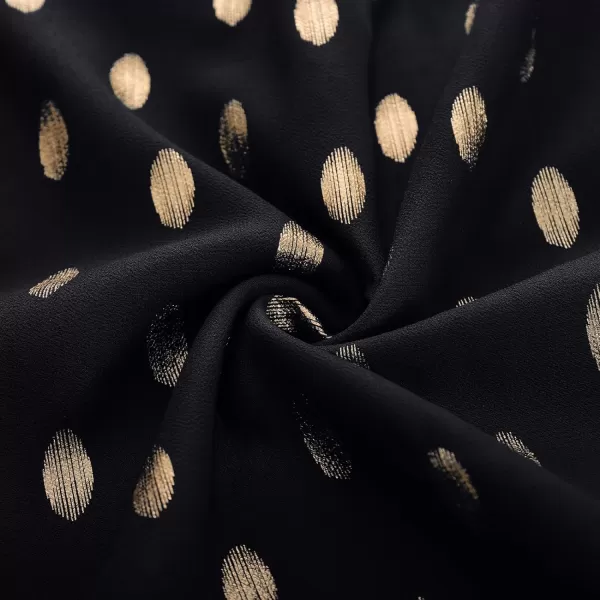 GRACE KARIN Womens V Neck Ruffle Sleeve Summer Dress 2024 Split Flowy Tiered Midi Dress Wedding Guest Cocktail DressesBlackgold Dots