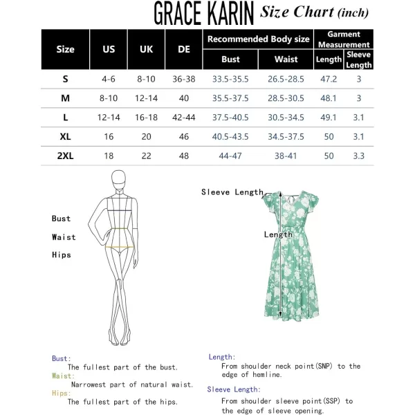 GRACE KARIN Womens V Neck Ruffle Sleeve Summer Dress 2024 Split Flowy Tiered Midi Dress Wedding Guest Cocktail DressesNavy Bluegold Dots