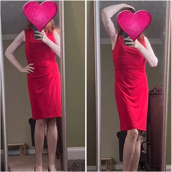 GRACE KARIN Womens Wear to Work Dress V Neck Sleeveless Ruched Wrap Office Party Pencil DressesRed