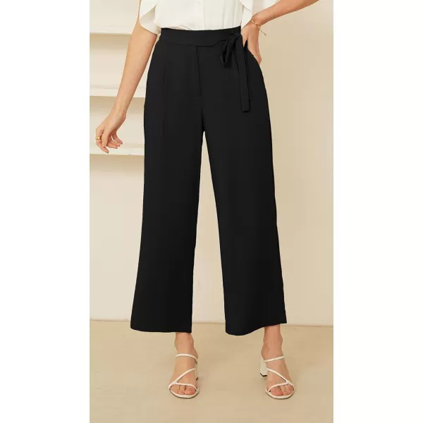GRACE KARIN Womens Wide Leg Dress Pants High Waisted Business Casual Work TrousersBlack