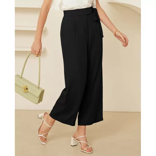GRACE KARIN Womens Wide Leg Dress Pants High Waisted Business Casual Work TrousersBlack