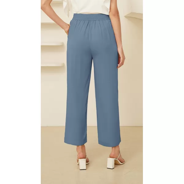 GRACE KARIN Womens Wide Leg Dress Pants High Waisted Business Casual Work TrousersGrey Blue