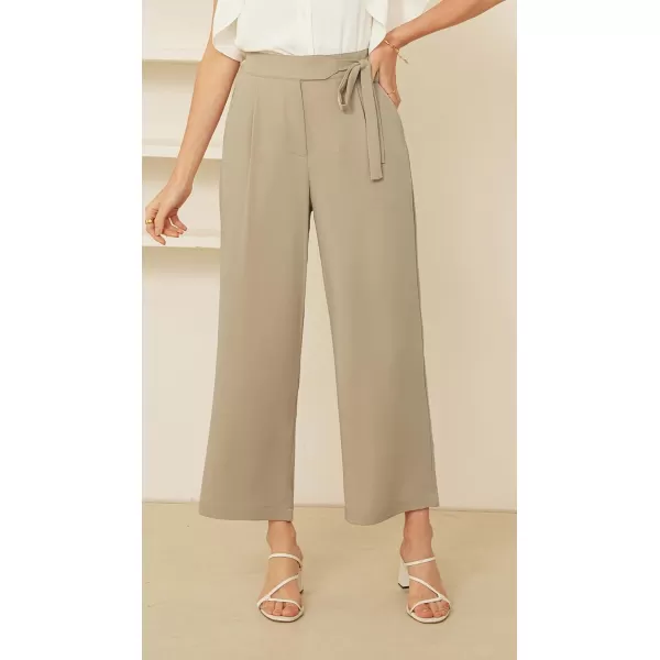 GRACE KARIN Womens Wide Leg Dress Pants High Waisted Business Casual Work TrousersKhaki