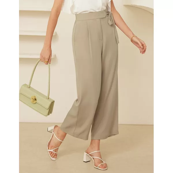 GRACE KARIN Womens Wide Leg Dress Pants High Waisted Business Casual Work TrousersKhaki