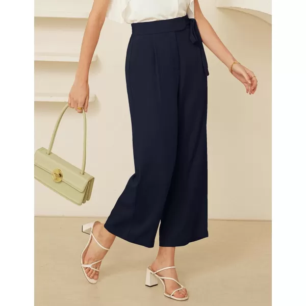 GRACE KARIN Womens Wide Leg Dress Pants High Waisted Business Casual Work TrousersNavy