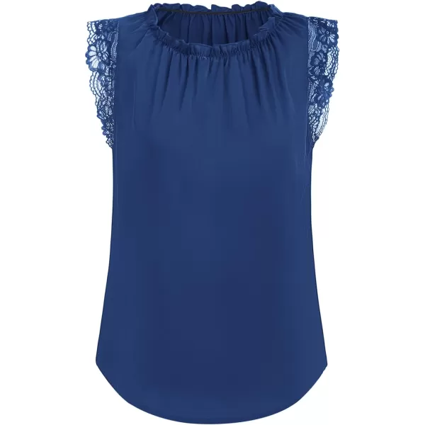 GRACE KARIN Womens Work Blouses Dressy Casual Tank Tops Long Sleeve Dress Shirts Frill Collar Business ProfessionalRoyal Blue