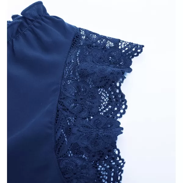 GRACE KARIN Womens Work Blouses Dressy Casual Tank Tops Long Sleeve Dress Shirts Frill Collar Business ProfessionalRoyal Blue