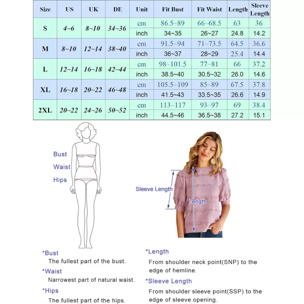 GRACE KARIN Womens Work Business Blouse Casual Puff Short Sleeve Shirts Lace Tops Loose Fit ElegantWhite