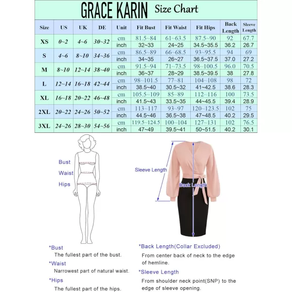 GRACE KARIN Womens Work Pencil Dress Wedding Guest Office Dresses Cocktail Party Long SleeveAmaranthblacklong Sleeve