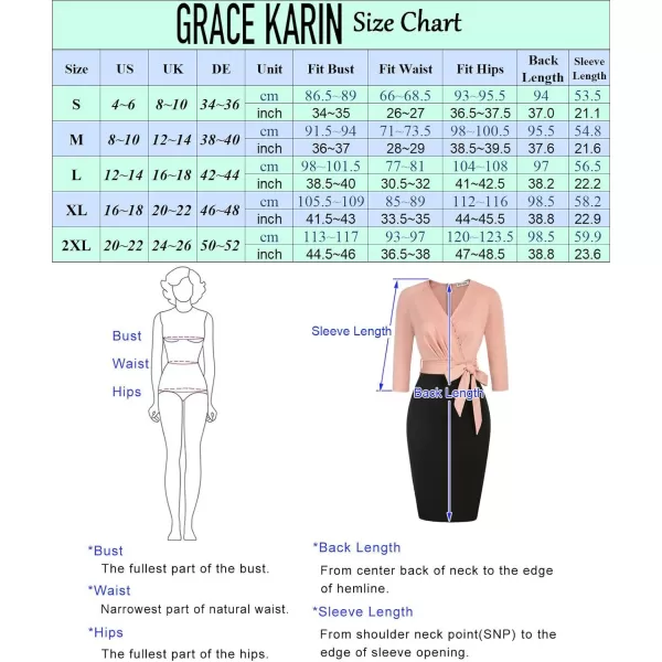 GRACE KARIN Womens Work Pencil Dress Wedding Guest Office Dresses Cocktail Party Long SleeveLilacblack34 Sleeve