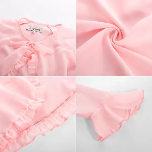 Girls Long Sleeve Cardigan Chiffon Bolero Shrug Light Weight Top for Girls Size 512Pink