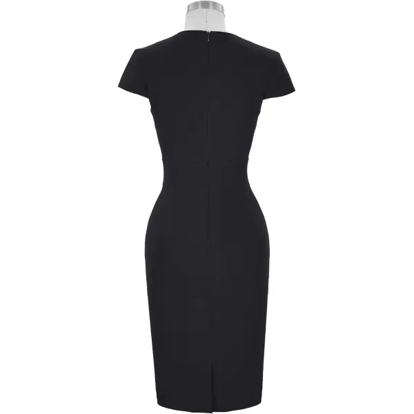 Grace Karin Womens 50s 60s Vintage Pencil Dress Bodycon Cap Sleeve DressBlack