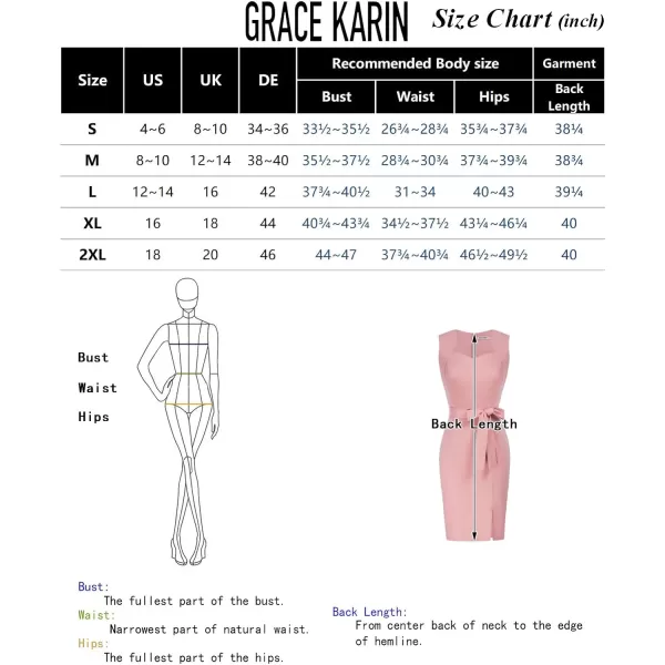 Grace Karin Womens 50s 60s Vintage Pencil Dress Bodycon Cap Sleeve DressBlackwith Belt