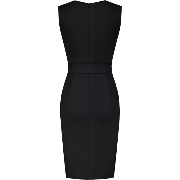 Grace Karin Womens 50s 60s Vintage Pencil Dress Bodycon Cap Sleeve DressBlackwith Belt