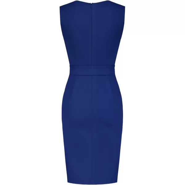 Grace Karin Womens 50s 60s Vintage Pencil Dress Bodycon Cap Sleeve DressDark Bluewith Belt