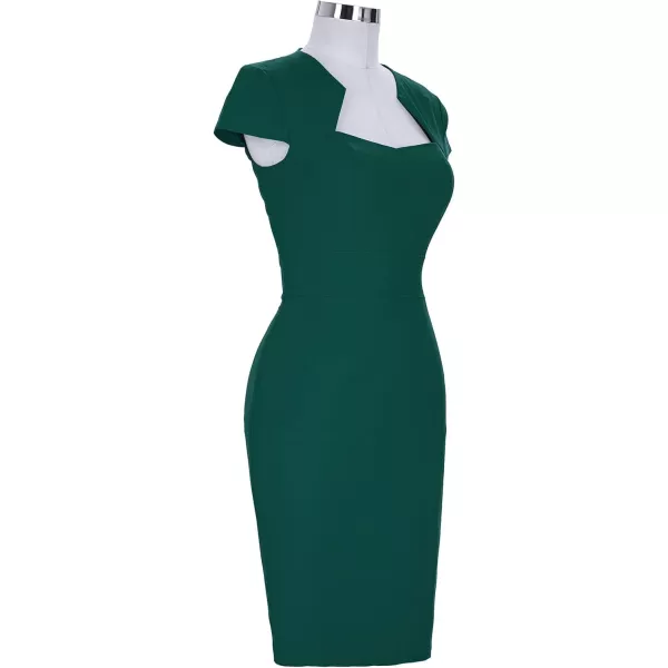 Grace Karin Womens 50s 60s Vintage Pencil Dress Bodycon Cap Sleeve DressDark Green