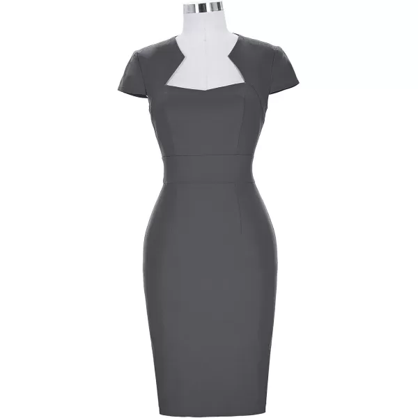 Grace Karin Womens 50s 60s Vintage Pencil Dress Bodycon Cap Sleeve DressDark Grey
