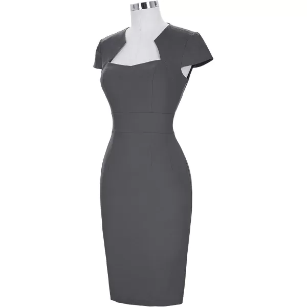 Grace Karin Womens 50s 60s Vintage Pencil Dress Bodycon Cap Sleeve DressDark Grey