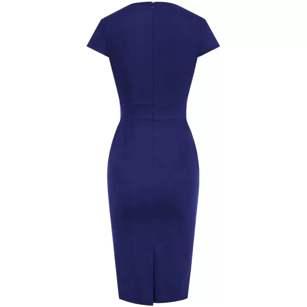 Grace Karin Womens 50s 60s Vintage Pencil Dress Bodycon Cap Sleeve DressDark Navy Blue