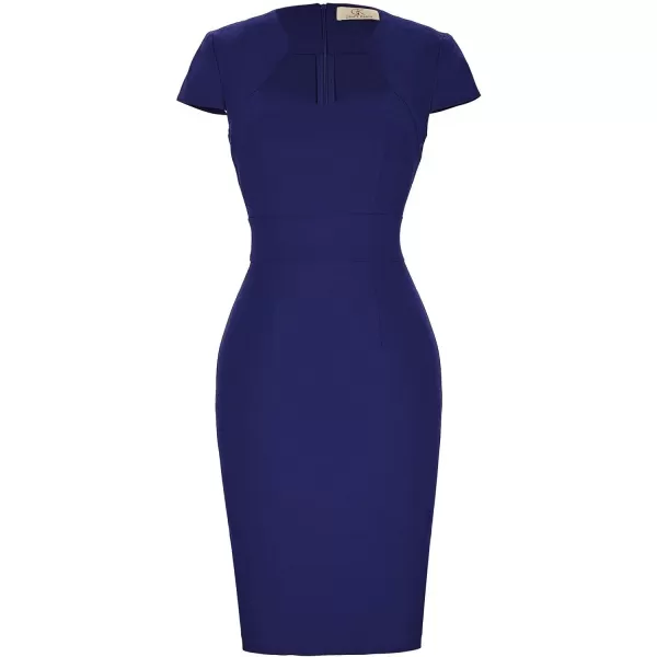 Grace Karin Womens 50s 60s Vintage Pencil Dress Bodycon Cap Sleeve DressDark Navy Blue