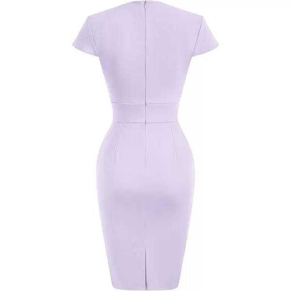 Grace Karin Womens 50s 60s Vintage Pencil Dress Bodycon Cap Sleeve DressLight Purple