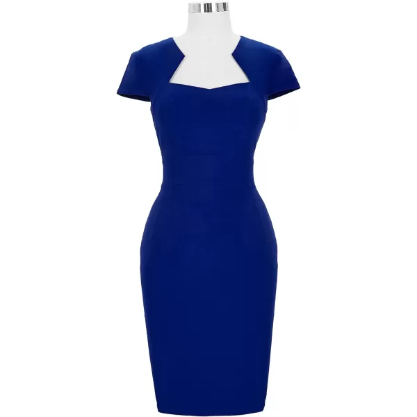 Grace Karin Womens 50s 60s Vintage Pencil Dress Bodycon Cap Sleeve DressNavy Blue