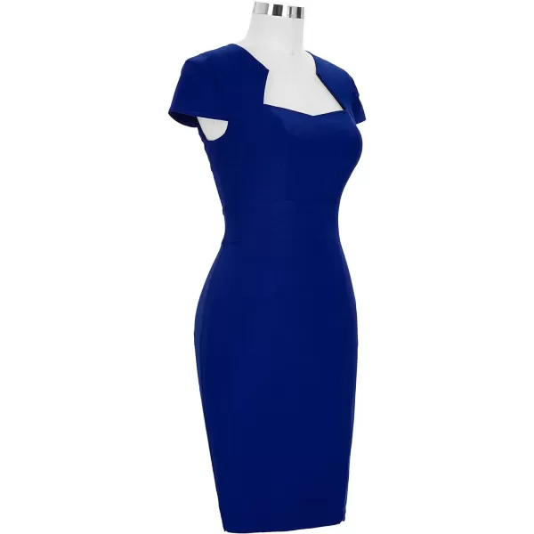 Grace Karin Womens 50s 60s Vintage Pencil Dress Bodycon Cap Sleeve DressNavy Blue