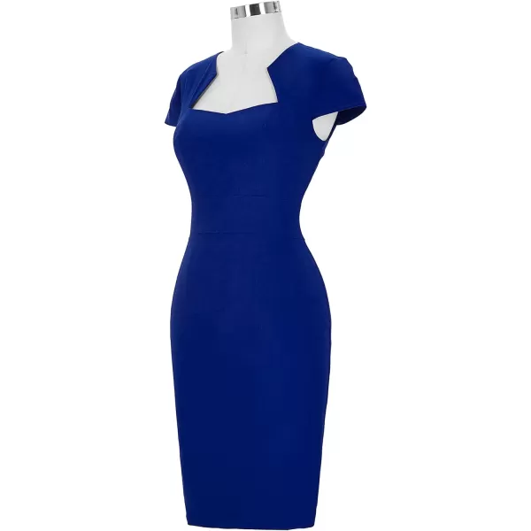 Grace Karin Womens 50s 60s Vintage Pencil Dress Bodycon Cap Sleeve DressNavy Blue