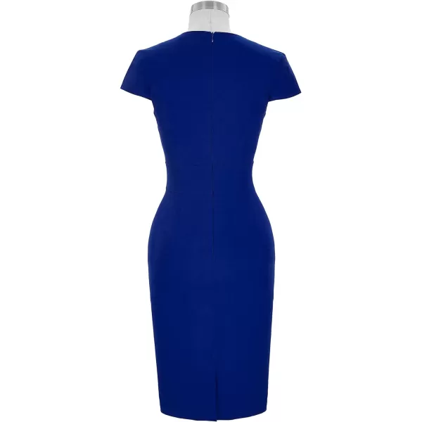 Grace Karin Womens 50s 60s Vintage Pencil Dress Bodycon Cap Sleeve DressNavy Blue