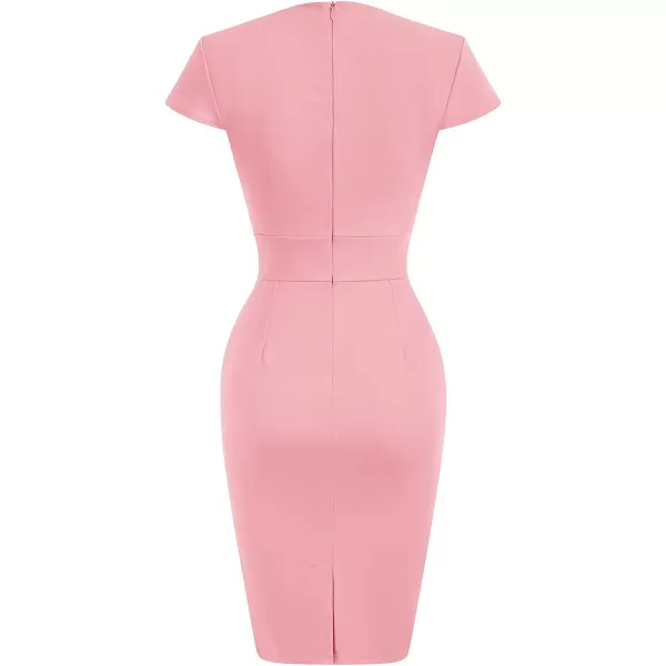 Grace Karin Womens 50s 60s Vintage Pencil Dress Bodycon Cap Sleeve DressPink