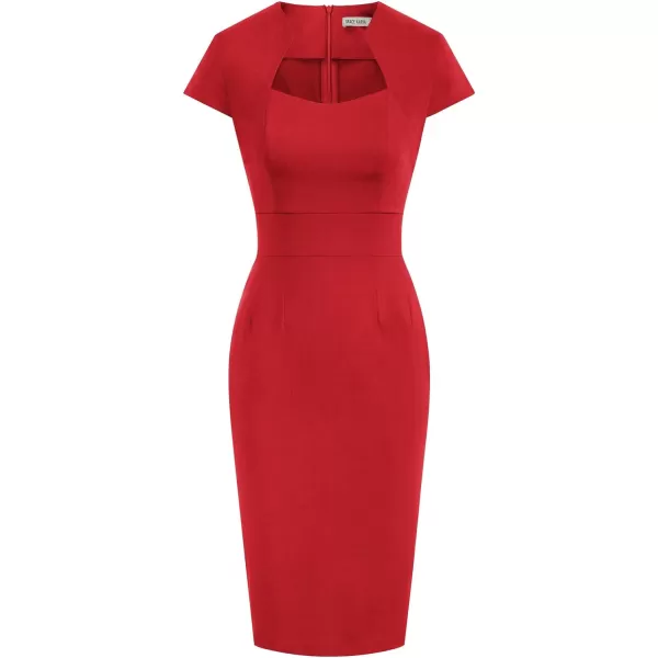 Grace Karin Womens 50s 60s Vintage Pencil Dress Bodycon Cap Sleeve DressRed