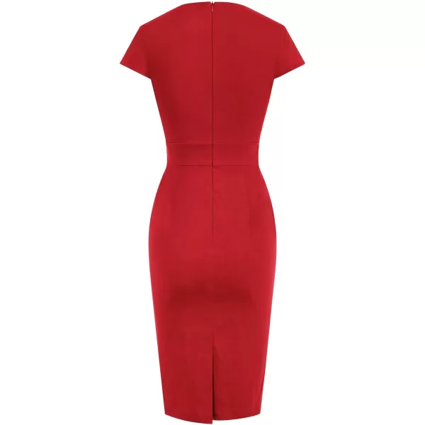 Grace Karin Womens 50s 60s Vintage Pencil Dress Bodycon Cap Sleeve DressRed