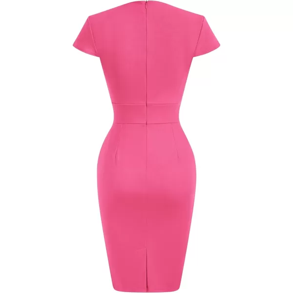 Grace Karin Womens 50s 60s Vintage Pencil Dress Bodycon Cap Sleeve DressRose Red