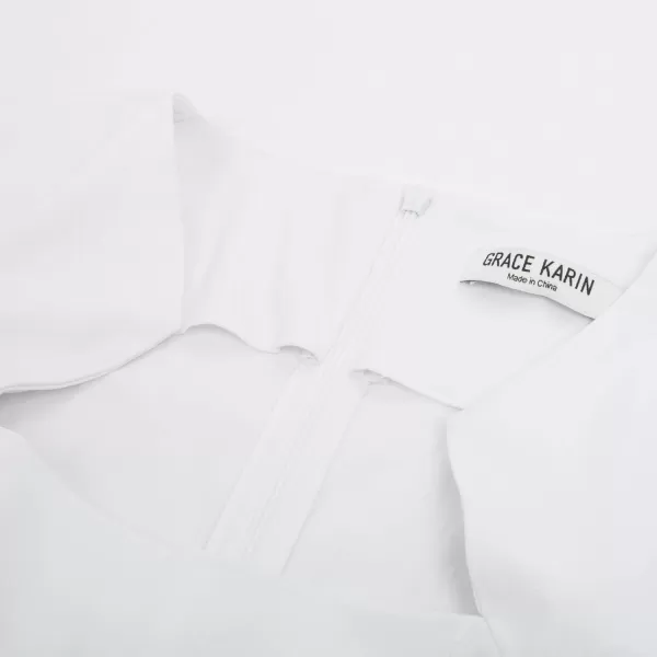 Grace Karin Womens 50s 60s Vintage Pencil Dress Bodycon Cap Sleeve DressWhite8947