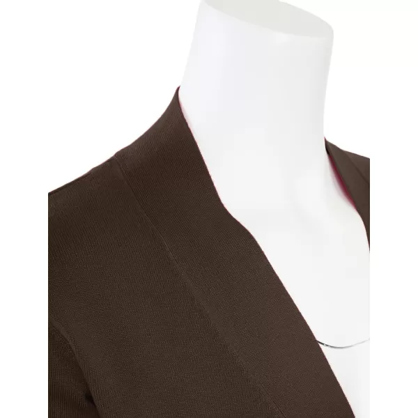 MAYSIX APPAREL 34 Sleeve Solid Open Bolero Cropped Cardigan for Women S3XLMsg1brown