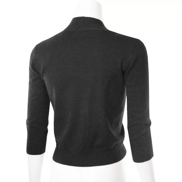 MAYSIX APPAREL 34 Sleeve Solid Open Bolero Cropped Cardigan for Women S3XLMsg1charcoalgray